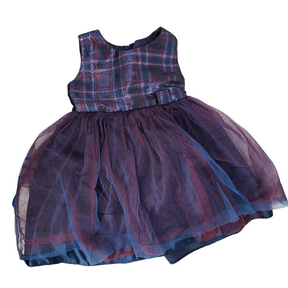 Vintage Sweet Kids USA Navy Blue Purple Tulle Special Occasion Dress